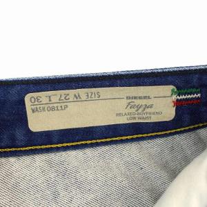 DIESEL FAYZA デニムパンツ ジーンズ ボーイフレンド ダメージ加工 W27 L30 インディゴブルー