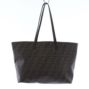 FENDI 8BH185･G87･138･2384 ズッカ柄 トートバッグ PVC レザー 茶