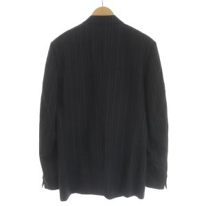 DOLCE&GABBANA テーラードジャケット シングル 2B ストライプ ウール 50 L チャコールグレー
