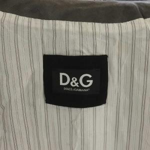D&G ブルゾン ジャケット レザー切替 ウール混 52 グレー ブラック