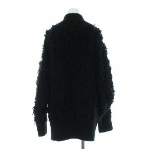 Ameri VINTAGE 21AW 2WAY FLUFFY FRINGE KNIT カーディガン F ブラック