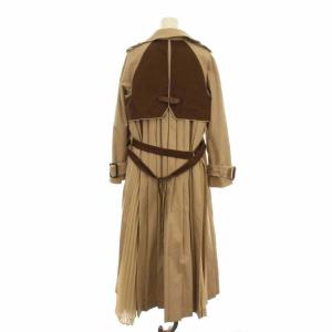Ameri VINTAGE AMERI バックプリーツトレンチコート ロング マキシ丈 シフォン 切替 ベージュ