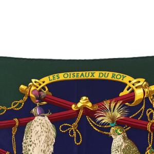 HERMES カレ90 LES OISEAUX DU ROY 王の鳥たち スカーフ シルク 緑