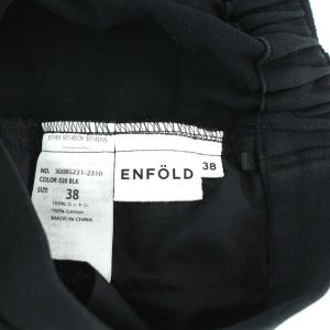 ENFOLD 18SS パンツ ワイド イージー タック コットン M 38 ブラック