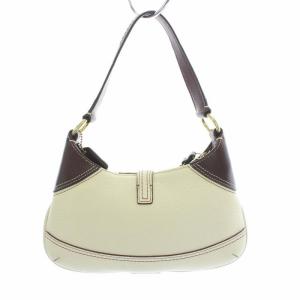 COACH ペブルドレザースモールホーボーバッグ ハンドバッグ レザー ベージュ ボルドー 10284