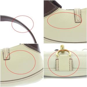 COACH ペブルドレザースモールホーボーバッグ ハンドバッグ レザー ベージュ ボルドー 10284