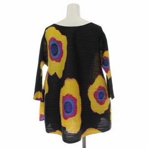 PLEATS PLEASE ISSEY MIYAKE イッセイミヤケ 20SS カットソー プリーツ 花柄 3 ブラック