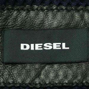 DIESEL シープスキンフーデッドジャケット 革ジャン ライダース ジャケット レザー ジップアップ フード L 黒 ブラック
