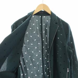 EMPORIO ARMANI カットワークジャケット アウター ジップアップ グリーン