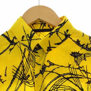 HAIDER ACKERMANN ボタンダウンシャツ 総柄 シルク XS イエロー