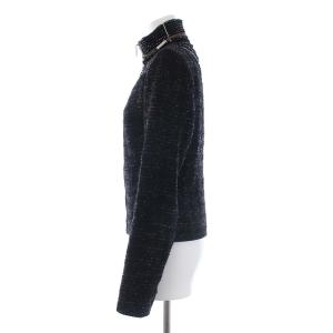 Christian Dior BOUTIQUE スタンドカラー ツイードジャケット M 黒