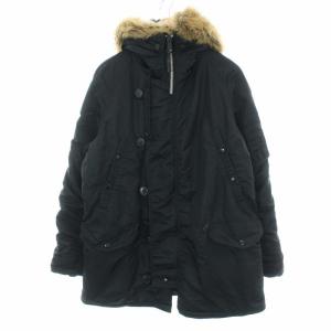 ALPHA INDUSTRIES INDUSTRIES N-3Bフライトジャケット 中綿ジャケット フード エコファー L  黒