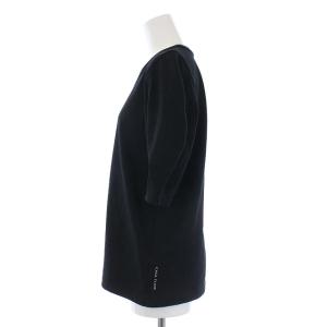 CASA FLINE 五分袖 カットソー クルーネック コットン F 黒 ブラック