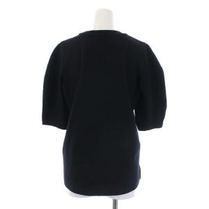 CASA FLINE 五分袖 カットソー クルーネック コットン F 黒 ブラック