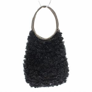 ANTEPRIMA ワイヤーバッグ ハンドバッグ フラワー レザー ブラック