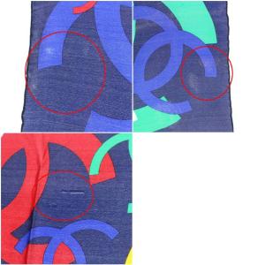 CHANEL スカーフ ココマーク 総柄 ネイビー マルチカラー