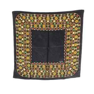 スカーフ チェーン ココマーク 総柄 ブラック