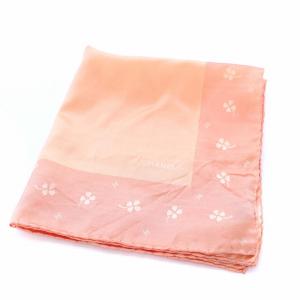 CHANEL ハンカチ シルク クローバー 総柄 オレンジ