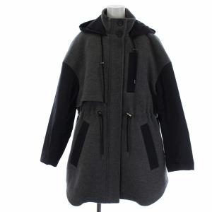19AW 異素材切替コート 38 グレー