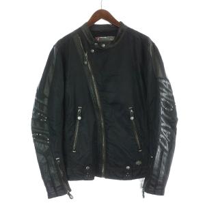 HIGH SPEED ライダース ナイロン ジャケット ジップアップ M ブラック