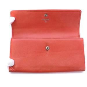 CHANEL カメリア ココマーク 12番台 二つ折り長財布 レザー オレンジ