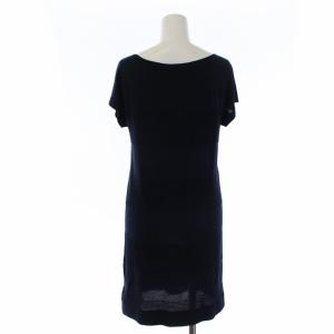 DIANE von FURSTENBERG DF STUDIO ニットワンピース ミニ丈 半袖 柄 シルク コットン S ネイビー