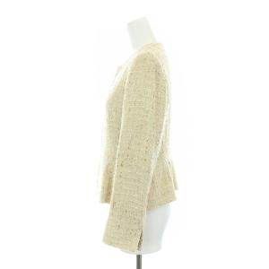 ANAYI ジャケット 長袖 ノーカラー ツイード 36 S ベージュ