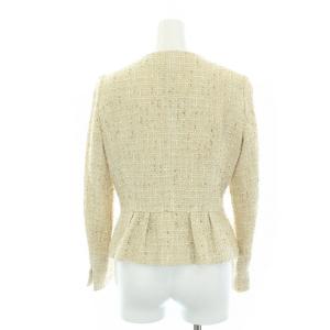 ANAYI ジャケット 長袖 ノーカラー ツイード 36 S ベージュ