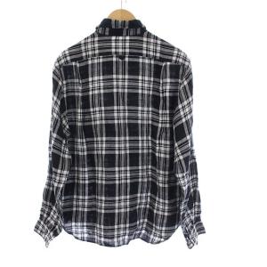 MARGARET HOWELL 19SS 長袖 チェック シャツ コットン 1 ブラック ホワイト