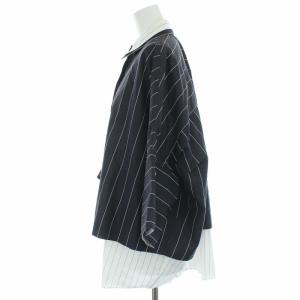 BRUNELLO CUCINELLI ブラウス シャツ 長袖 ストライプ レイヤード風 リネン XS 黒
