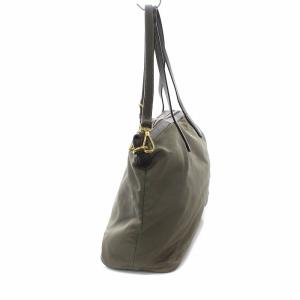PRADA トートバッグ ショルダーバッグ 2WAY ナイロン レザー カーキ