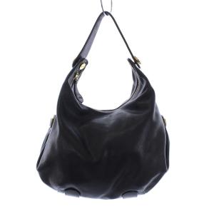 ワンショルダーバッグ レザー ゴールド金具 黒