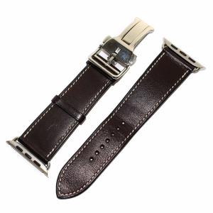 Apple Watch Dバックルエベンヌ 44mm 42mm 45mm レザーバンド 茶