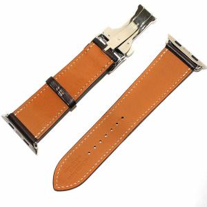 HERMES Apple Watch Dバックルエベンヌ 44mm 42mm 45mm レザーバンド 茶