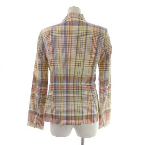 POLO RALPH LAUREN Cotton Madras Blazer テーラードジャケット チェック XL パープル イエロー