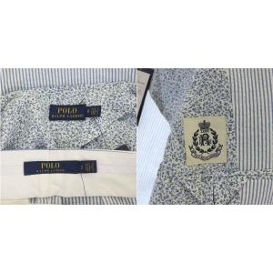 POLO RALPH LAUREN スーツ セットアップ テーラードジャケット パンツ ストライプ M 青
