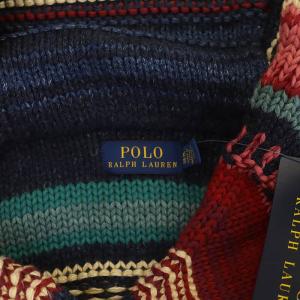POLO RALPH LAUREN ブレンドショールカーディガン ニット コンチョボタン ボーダー XXS マルチカラー
