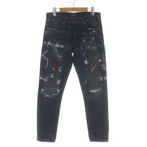 デニムパンツ スキニー ダメージ加工 コットン 26 インディゴ