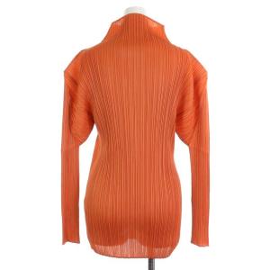 PLEATS PLEASE ISSEY MIYAKE イッセイミヤケ カットソー ハイネック プリーツ 長袖 4 オレンジ