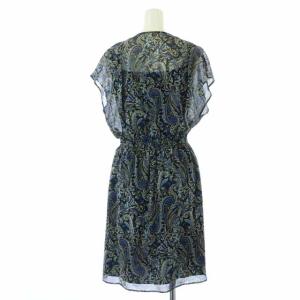 ANAYI ワンピース ひざ丈 ノースリーブ ペイズリー柄 36 ブルー