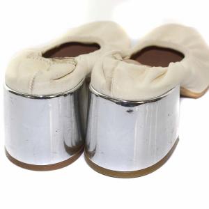 MM6 Maison Margiela メゾンマルジェラ パンプス メタルヒール レザー 23.5cm アイボリー