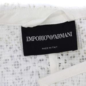 EMPORIO ARMANI テーラードジャケット レース シースルー 花柄 S ホワイト