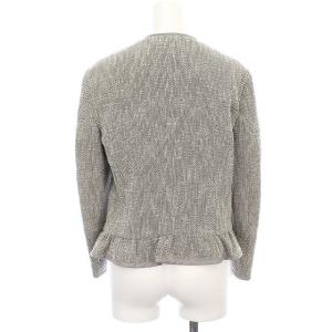 ARMANI COLLEZIONI ジャケット ノーカラー ツイード 38 M グレー