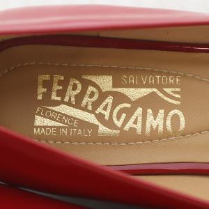 Salvatore Ferragamo ヴァラ バレエシューズ エナメル 23.5cm 赤