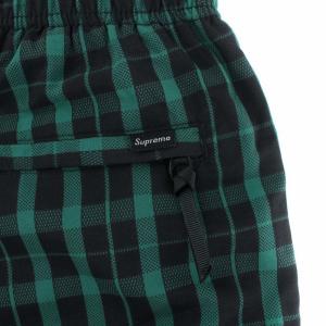 Supreme 18AW Nylon Plaid Track Pant S 緑