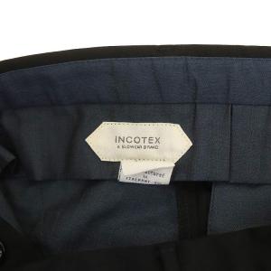 INCOTEX SUPER 100'S テーパードパンツ スラックス タッセル ウール 50 L ブラック