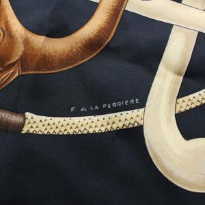 HERMES カレ90 CANNES＆POMMEAUX スカーフ ステッキ柄 ブラック レッド