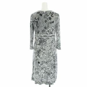 LEONARD FASHION ワンピース 総柄 34 白 黒