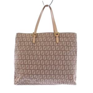 FENDI ズッカ柄 トートバッグ ハンドバッグ キャンバス ピンクベージュ 2228 8BH133･LPN･059