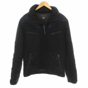 テフロン ダウンジャケット デニム 切替 ジップアップ XL ブラック